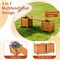 Wooden Garden Bench With Planter Boxes 3 In 1 Outdoor Bench Seat With Storage Fir Wood Patio Bench Orange